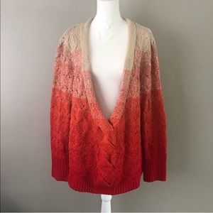 Sisters ombre cable knit deep neck sweater